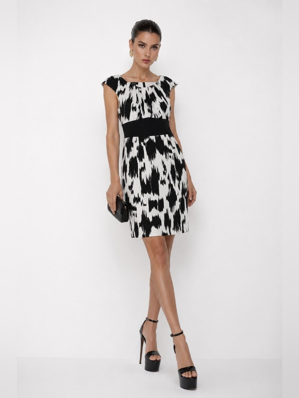 ALYX Black & White Abstract Print Sheath Dress Size 12. - Picture 1 of 8